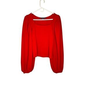 HYFVE HYFVE HYFVE Red Scoop Neck Long Sleeve Blouse – Women’s Medium